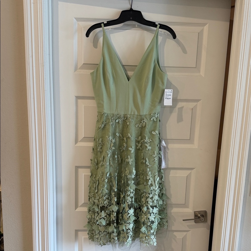 Dress the Population Sage Green Floral Dress